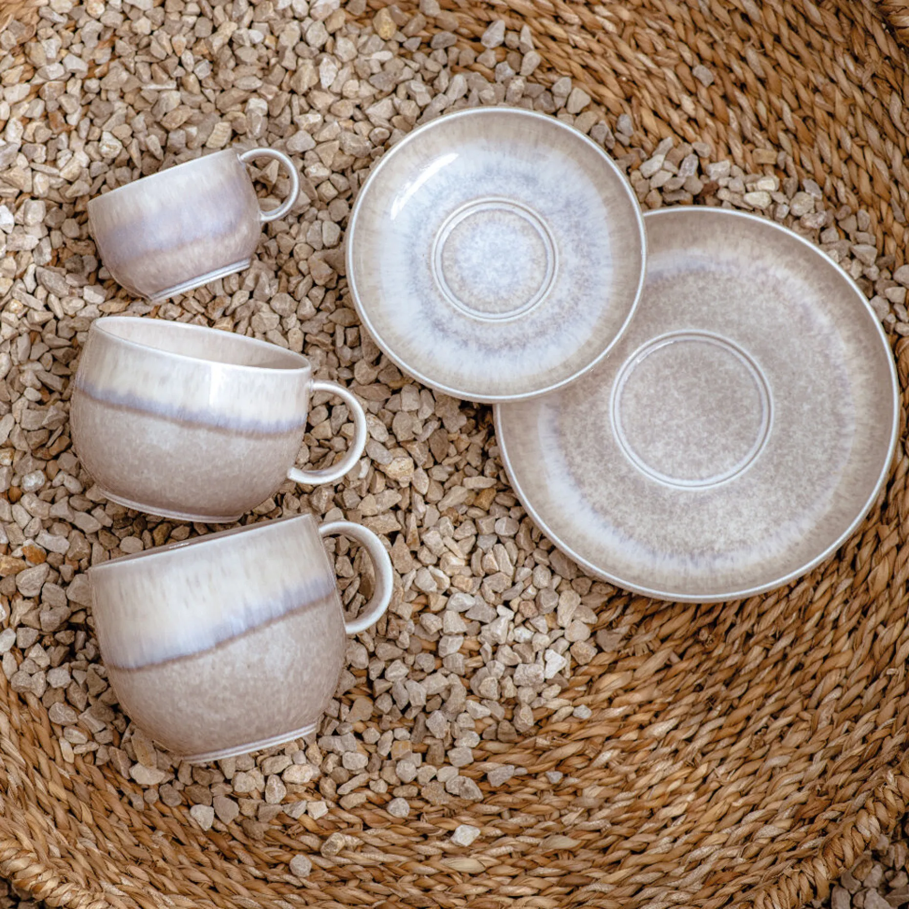 Kaffeetasse, Perlemor Sand