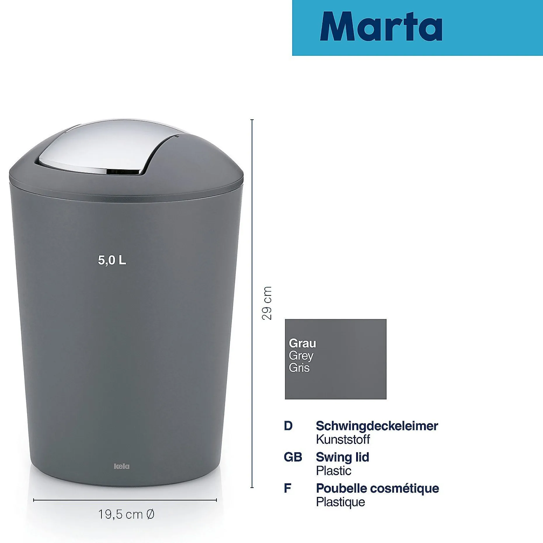 Schwingdeckeleimer, Marta